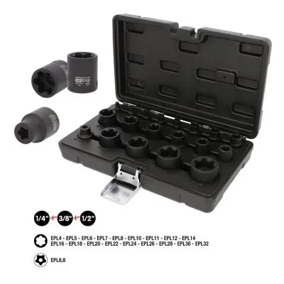 Nastavci, nasadni ključevi set 1/4" 19 kom