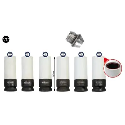 Set ključeva za aluminijumske točkove 1/2" 6 kom
