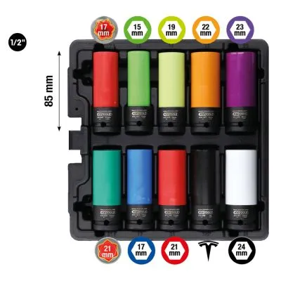 Set ključeva za aluminijumske točkove 1/2" 10 kom