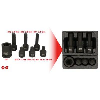 Nastavci, nasadni ključevi set 1/2" 7 kom