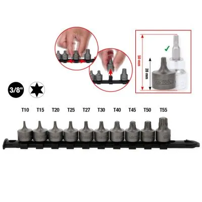 Nastavci, nasadni ključevi set 3/8" 10 kom