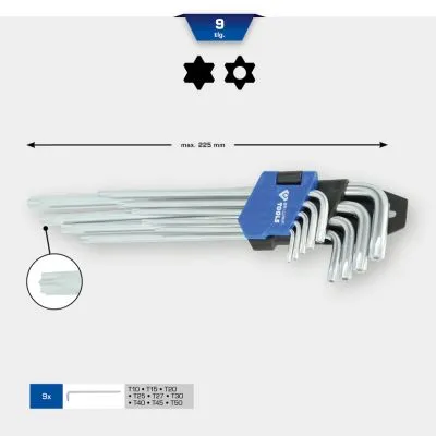 Imbus ključevi set dužina 225 mm 9 kom