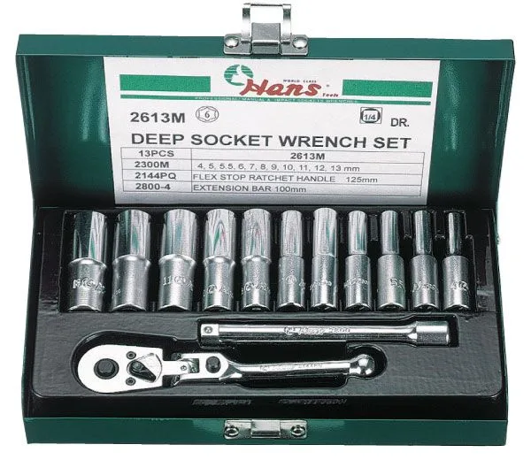 6k dugo socket set 1 / 4 13 komada razbijenih Ratchet