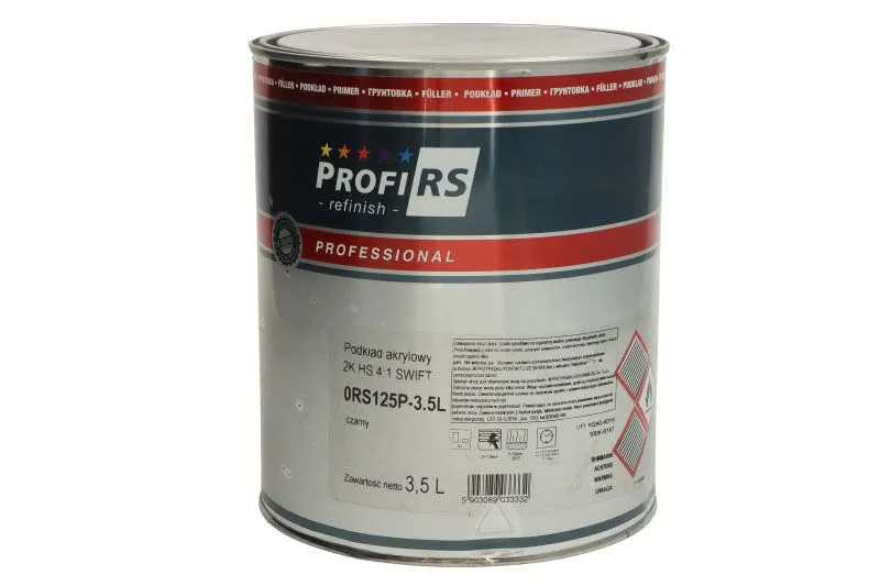 Primer acrylic filler, black, 3,5L, application type: gun, proportions: 4:1