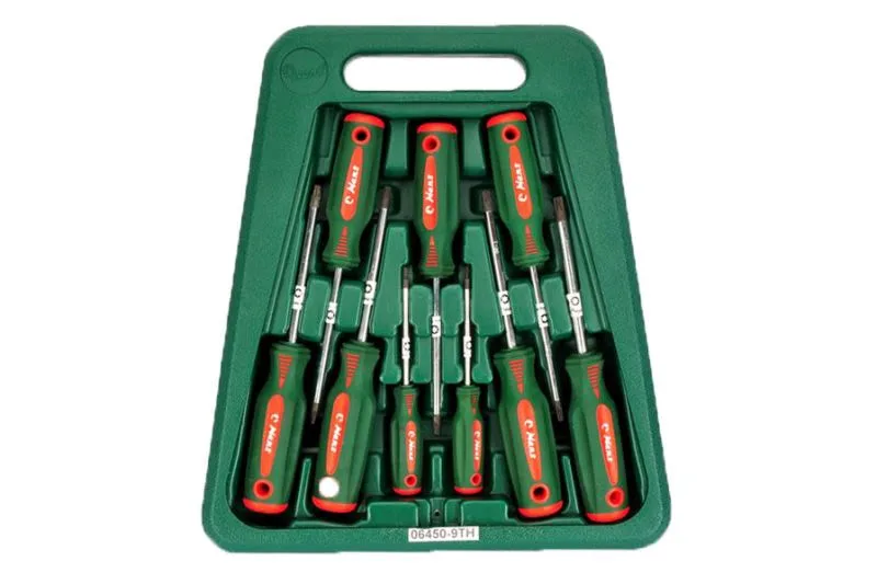 Torx odvijač set s rupom 9units. u kutiji, TH8-TH40