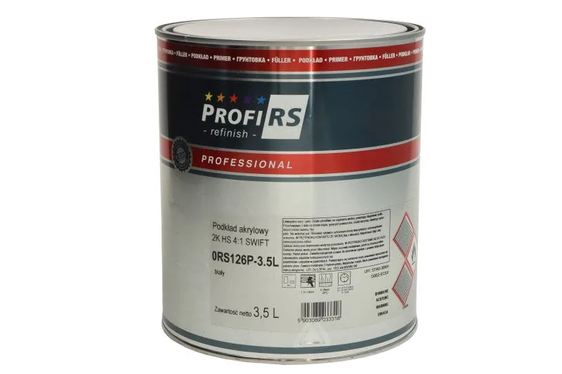 Primer acrylic filler, white, 3,5L, application type: gun, proportions: 4:1