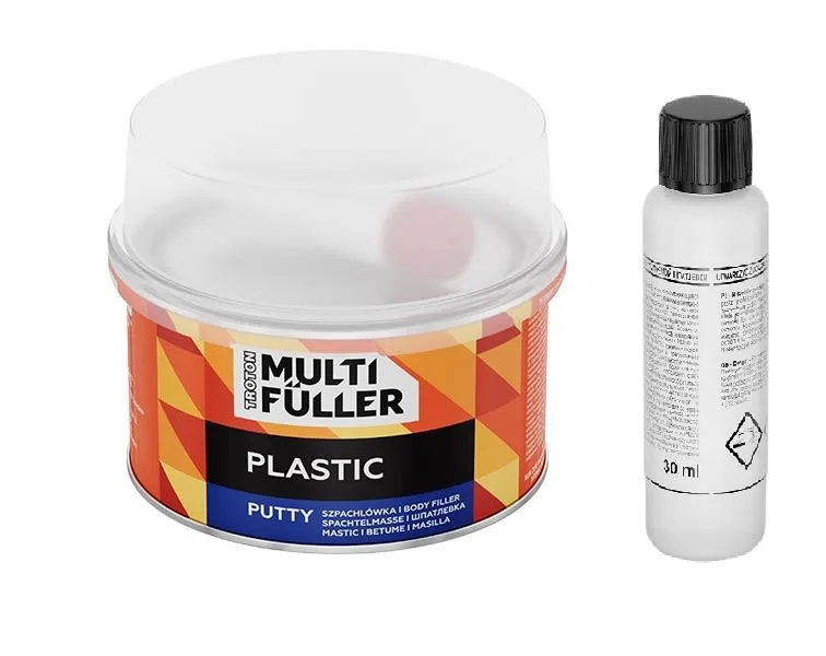 Putty filler 0,4kg, intended use: plastics; colour: Black, with hardener