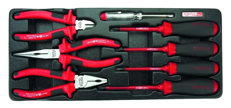 Električni paket, 4 odvijač, napon tester, klešta: uniwessalne, strane, dugo
